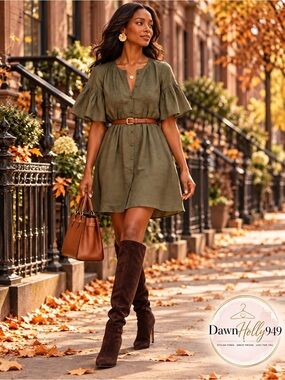 Banana Republic Olive Green Mini Dress NWT